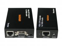 KVC-EU300V Удлинитель сигналов VGA и аудио по одному кабель UTP5e, передача до 300 м, разрешение до 1920х1200, проходной выход на передатчике