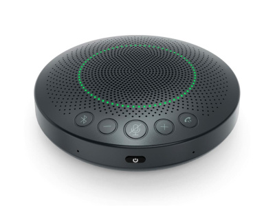 KCS-SPW2 Спикерфон с круговым массивом из 6 микрофонов, автоматически формирующим т. н. «звуковые лучи» для целенаправленного улавливания голоса выступающего и подавления посторонних шумов, подключение Type C и Bluetooth 5.0, до 8 часов работы без подзаря