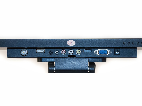KVC-M13T Full-HD монитор 13'' для конференц-залов, панель разъёмов (нижний торец)