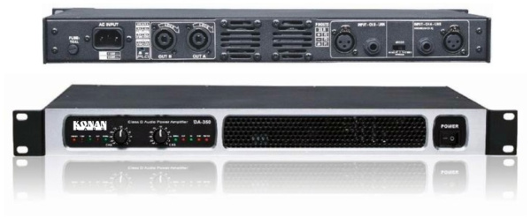 Усилители DA-150 - DA-350 Малогабаритные двухканальные усилители мощности класса D, рэковый корпус 1U, от 2х150 до 2х350 Вт на 8 Ом