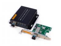 KVC-AF250UA4 Локальный модуль удлинителя USB3.0/2.0/1.1 по оптоволокну в виде платы расширения PCI-Express и удалённый модуль с хабом на 4 порта