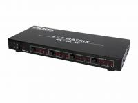 KVC-S44HRE Матричный переключатель 4:4 сигналов HDMI, пропускная способность 10,2 Гбит/с, разрешение до 4K, управление RS-232 KVC-S44HRE Матричный переключатель 4:4 сигналов HDMI, пропускная способность 10,2 Гбит/с, разрешение до 4K, управление RS-232