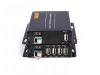 KVC-EF250U24 Локальный и удалённый модули удлинителя USB 2.0/1.1 по оптоволокну с хабом на 4 порта