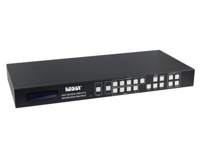 KVC-SS44HRE Бесподрывный матричный переключатель (свитчер) 4:4 сигналов HDMI 1.3, пропускная способность 4,95 Gbps, масштабирование входов, режим квадратора, одновременный вывод всех входов на экран (картинка-в-картинке), разрешение до 1080p60 KVC-SS44HRE Бесподрывный матричный переключатель (свитчер) 4:4 сигналов HDMI 1.3, пропускная способность 4,95 Gbps, масштабирование входов, режим квадратора, одновременный вывод всех входов на экран (картинка-в-картинке), разрешение до 1080p60