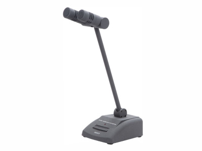 KCS-MJET2 Настольный микрофон на шарнирах, серое покрытие Nextel, 2 капсюля