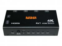 KVC-S41HP Переключатель 4:1 сигналов HDMI с предпросмотром всех входных каналов, разрешение до 4K