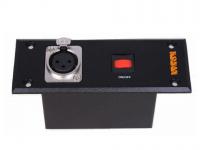 KCD-MBR Основание для микрофонов на «гусиной шее» для врезного монтажа, разъём XLR, кнопка включения