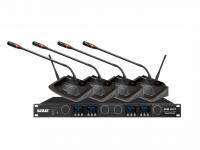 KRM-4UVT Комплект из 4-х настольных беспроводных микрофона и 4-канального приёмника в рэковом корпусе, 560-900 МГц, настраиваемые частоты