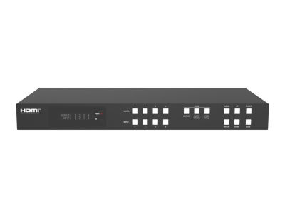 KVC-SM44UEE Бесподрывный матричный переключатель (свитчер) 4:4 сигналов HDMI 2.0b, пропускная способность 18 Gbps, масштабирование выходов, режим квадратора (мультивью), картинка-в-картинке, режим видеостены, разрешение до 3840х2160@60 Гц KVC-SM44UEE Бесподрывный матричный переключатель (свитчер) 4:4 сигналов HDMI 2.0b, пропускная способность 18 Gbps, масштабирование выходов, режим квадратора (мультивью), картинка-в-картинке, режим видеостены, разрешение до 3840х2160@60 Гц