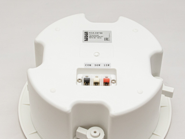 KCA-C6T30 Потолочная двухполосная АС, 6,5''+1'', 30/15 Вт, 100 В, 108 дБ (пик), 70-19000 Гц