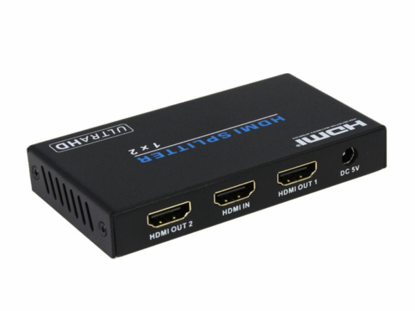KVC-S12UE Усилитель-распределитель (сплиттер) 1:2 сигнала HDMI 2.0, полоса пропускания до 18 Gbps, разрешение до 3840х2160@60 Гц без субдискретизации