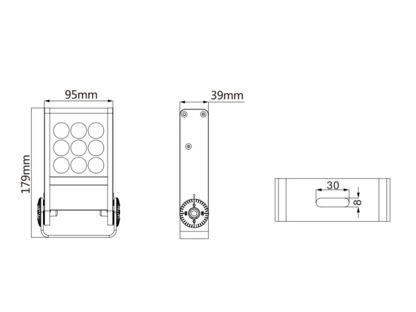 KLF-AF0901 Габаритные размеры архитектурного прожектора
