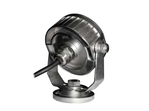 KLF-FD6D Направляемый подводный прожектор для монтажа на поверхность, светодиоды Cree 3х2 Вт RGB, питание 24В, управление DMX512, встроенный термопредохранитель, оптика 15/30/45/60°, 115х40х115 мм, IP68